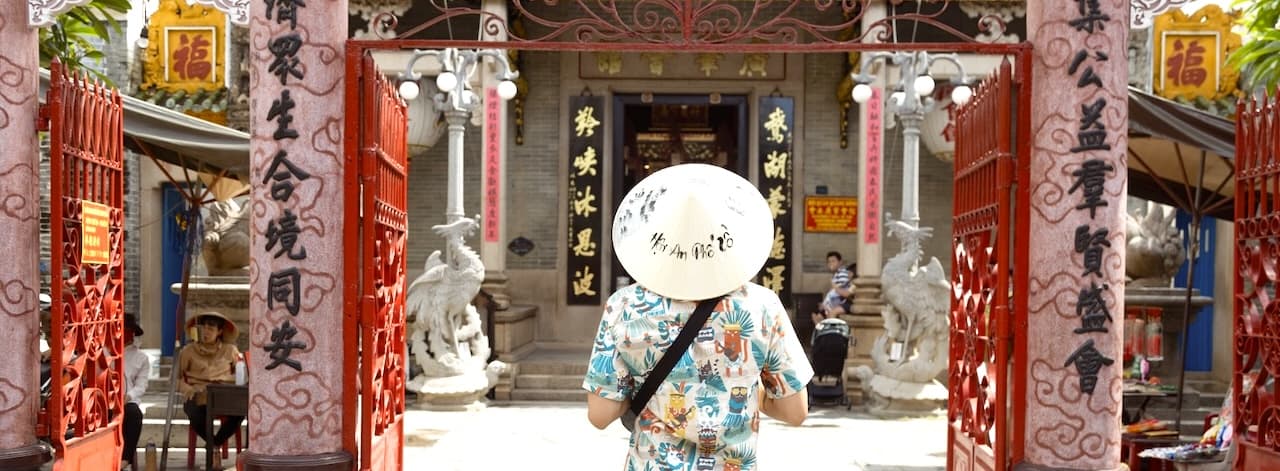 Vinh at a Vietnamese temple